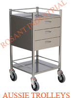 ATQ Stainless Steel Dressing Trolleys -3 Drawers