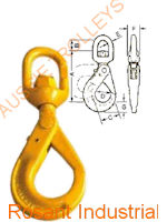 Grade 80 Eye Swivel Self Locking Safety Hook