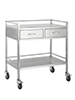 Stainless Steel ATD Series Resuscitation Cart / table Trolley 900mm x 2 Drawers-MHATD900SS2D