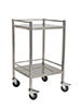 ATQ Series Stainless Steel Instrument Trolley 2 Decks with Rails Model MHATQ1200x600RSS-MHATQ1200x600RSS