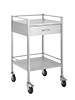 ATQ Series Stainless Steel 2 Deck Dressing Trolley with Rails and 1 Drawer Model MHATQ1000RSS1D-MHATQ1000RSS1D