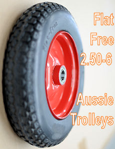 AUSSIE TROLLEYS' Flat Free and Puncture Proof GEL Wheel 2.50-6-WLPU2506