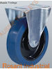 European Castor, Fixed with 80mm Blue Elastic Rubber Wheel-CSEF080ER